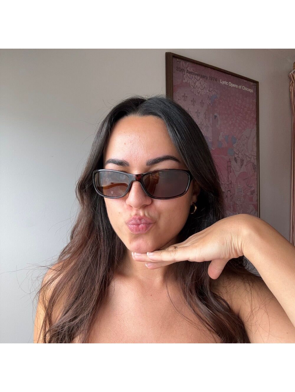 Brown Tinted Rectangular Tortoiseshell Sunglasses